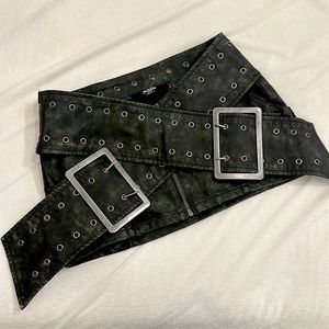 Brand New Wrap Around Belt Skirt in Faux Leather